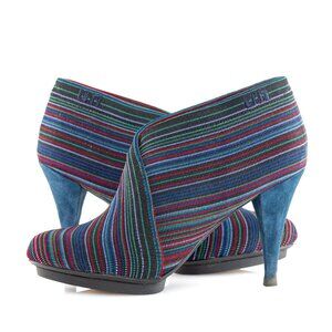 UNITED NUDE Fold HI Rainbow Stripe Slip On Bootie
